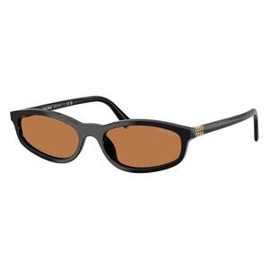 New MIU MIU Black Rectangle SMUA06 16K-10I Sunglasses Women